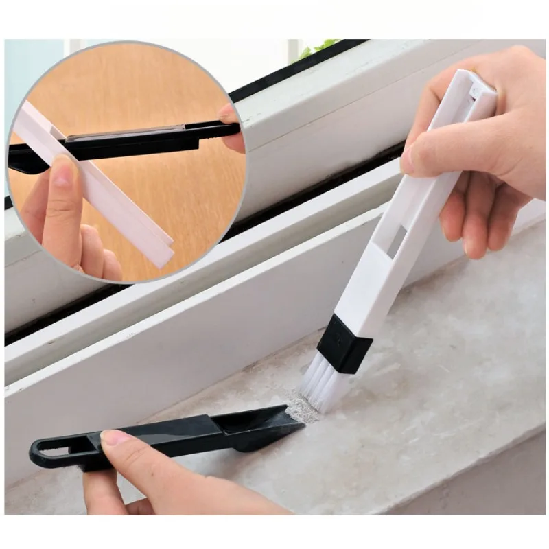 1PCS, Window Groove Brush, Window Groove Cleaning Tool, Crevice Kitchen Supplies, Practical Tools, Brush with Dustpan Set