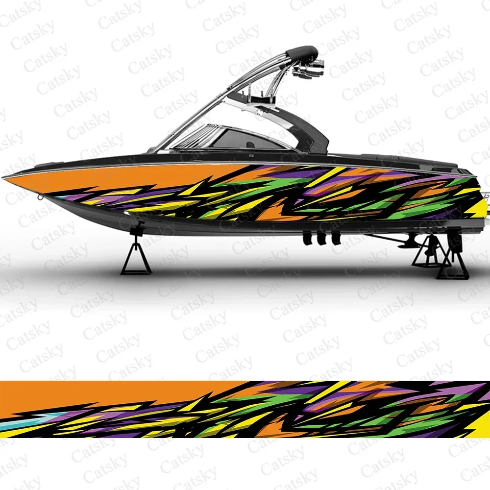 

Стильные геометрические абстрактные полосы, виниловые наклейки с рисунком в виде лодки, Понтона, лодки, рыбалки, дизайнерские наклейки, форма, векторная наклейка, принт
