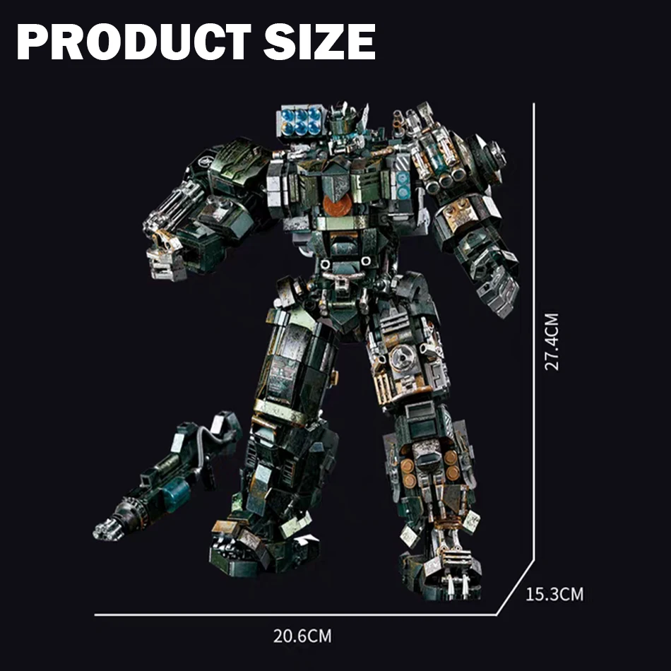 MOC Technical Wasteland Style Warrior Mecha Building Blocks Mechanical Armor Robot Figures Bricks Toy Ornaments Kids Adults Gift