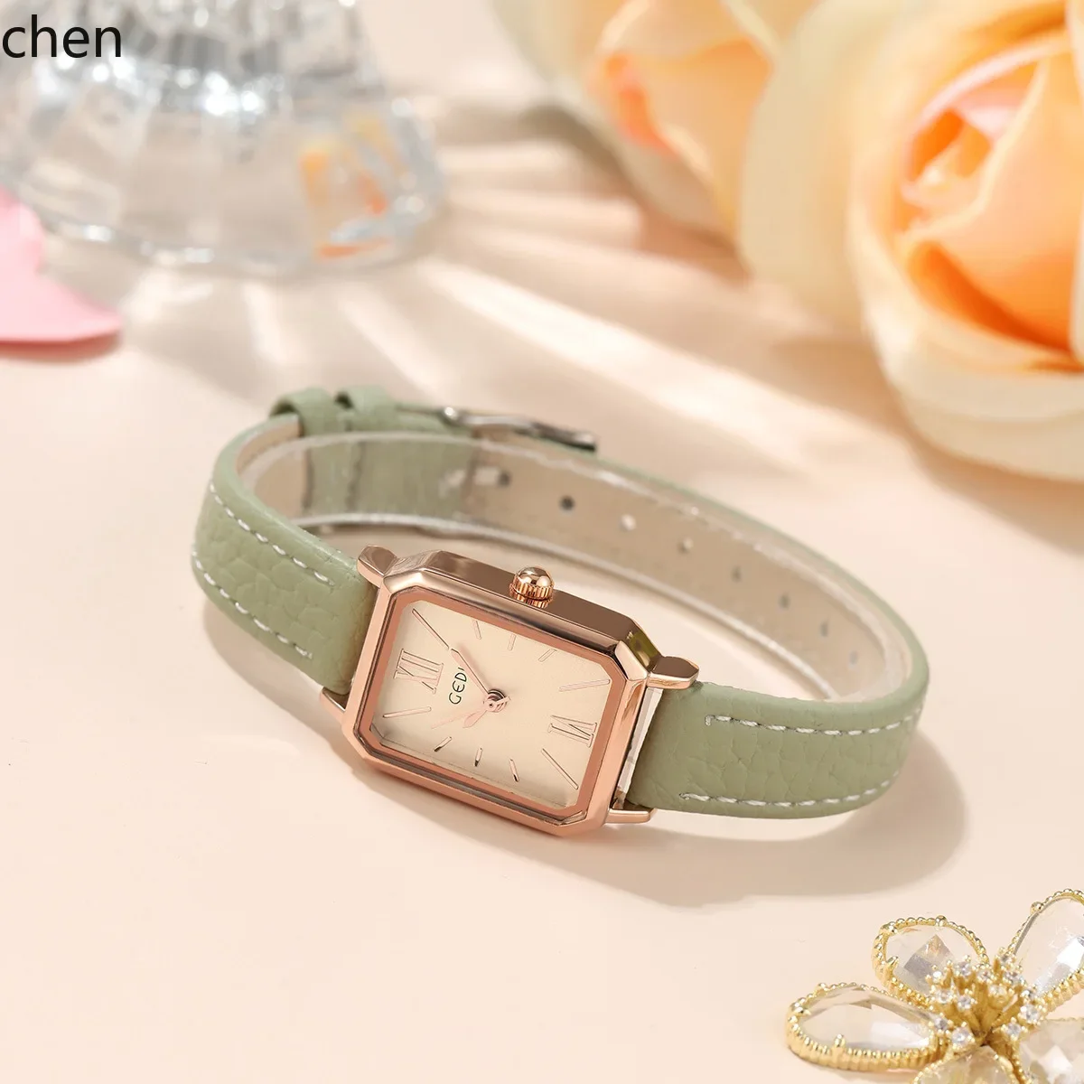 W5.9 minimalist niche high-end women's watch, Korean style student rectangular quartz wristwatch