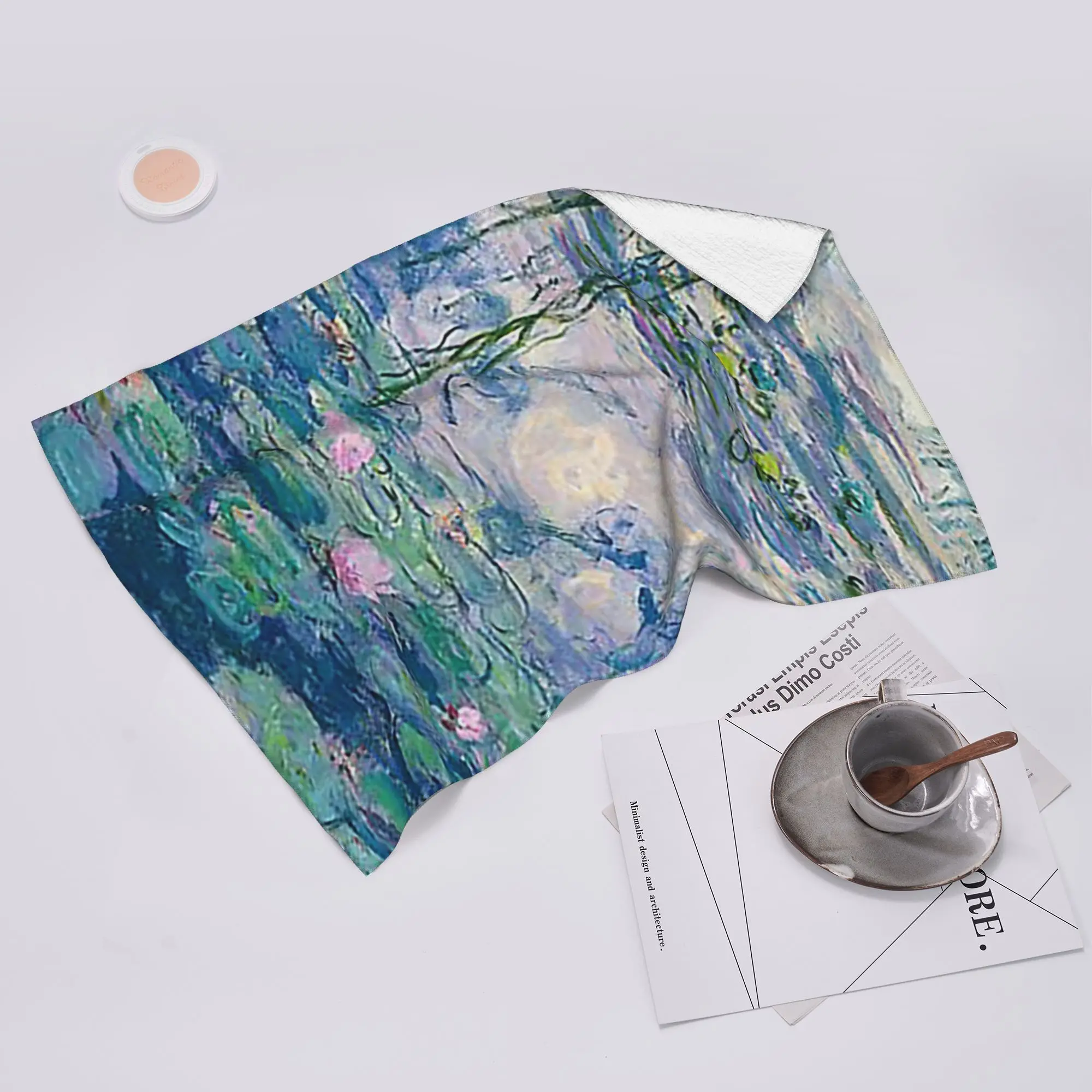 Custom Water Lilies Claude Monet Fine A Soft Face Towel Quick Dry Pool Bath Cotton Towels Absorbent Quick