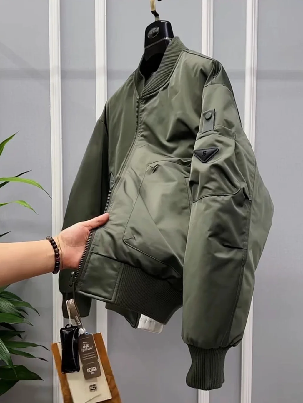 

Double-Sided Men's Jaet Outerwear Luxury Sle Autumn Winter New Arrival Haome Stand Fit Long Sve Zipper Closure
