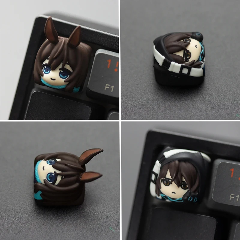 Arknights Series Gaming Character Keycaps Resin 3D Handmade Amiya Phantom Pc Gamer Mechanical Keyboard MX Switch Keycap Gifts