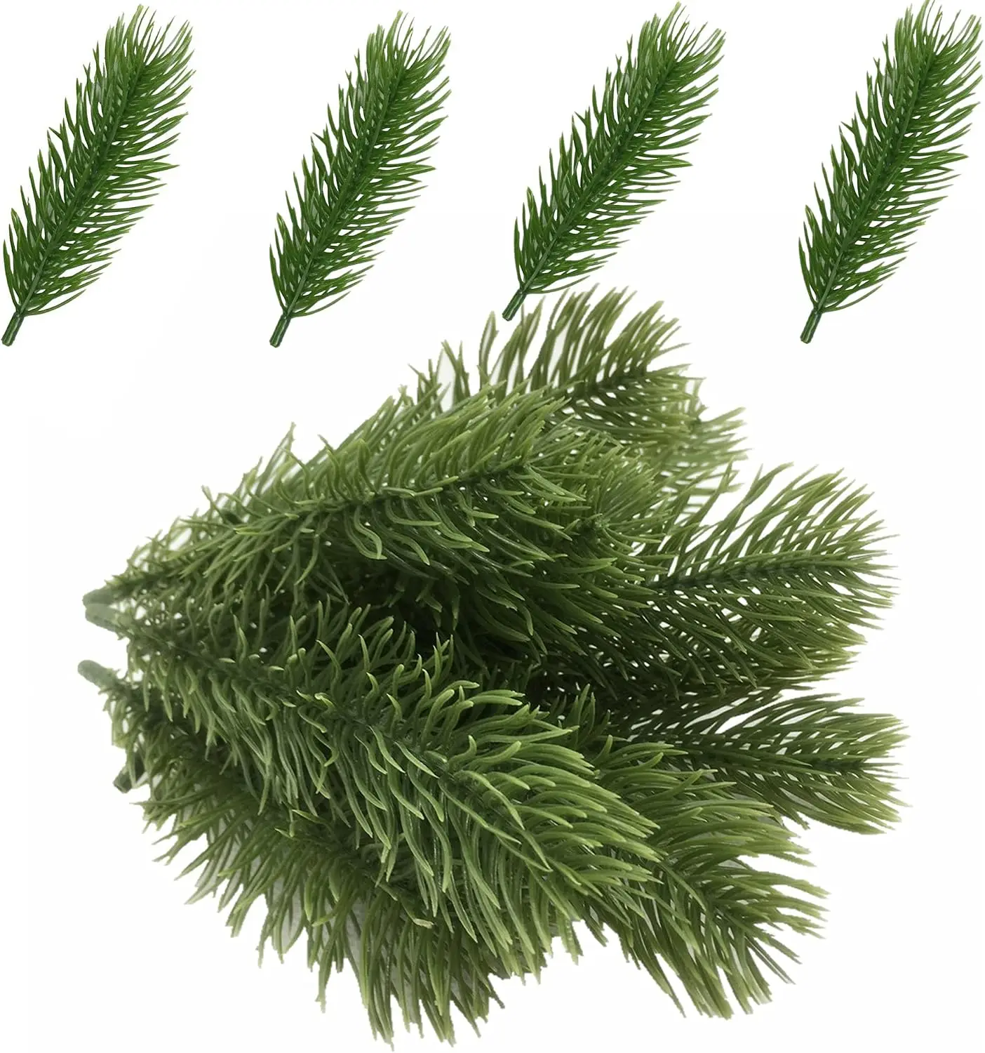 Artificial Pine Needle Plants Plastic Christmas Tree Flower Wreath DIY Green Pine Branches for Wedding Home Decoration