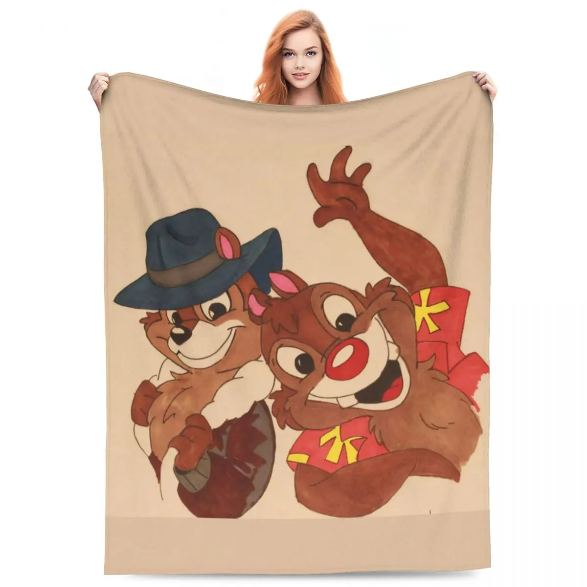 Chip And Dale Clarice Blanket Camping Flannel Throw Blanket For Couch Chair Sofa Bed Soft Warm Design Quality Bedspread Gift