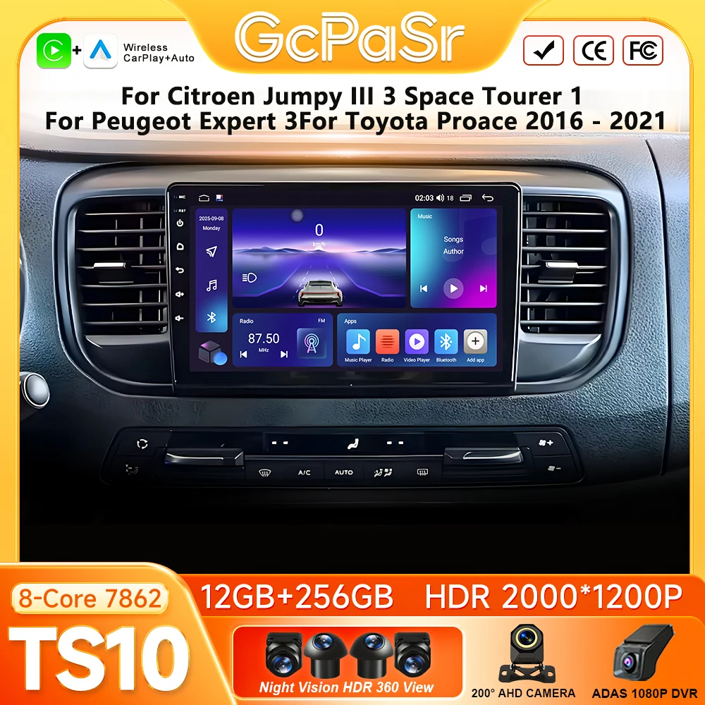For Citroen Jumpy III 3 Space Tourer 1 For Peugeot Expert 3 For Toyota Proace 2016-2021 Car Radio Carplay Android 16 No 2din DVD