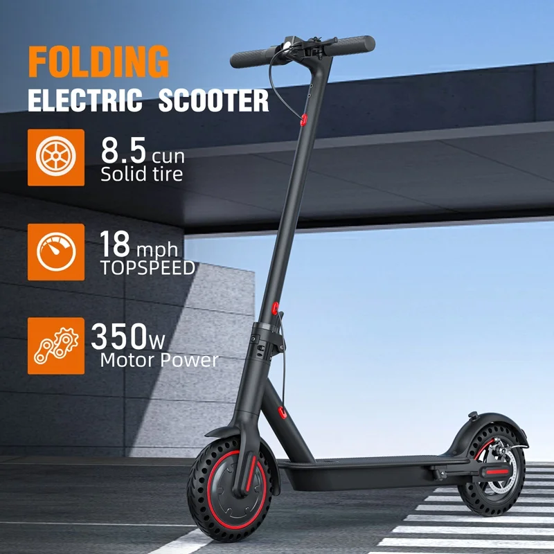 

350W Front Drive Foldable Electric Kick Scooter for Adults with 8.5" Explosion-proof Tires Real Disc Brake 25-30KM/H E Scooter