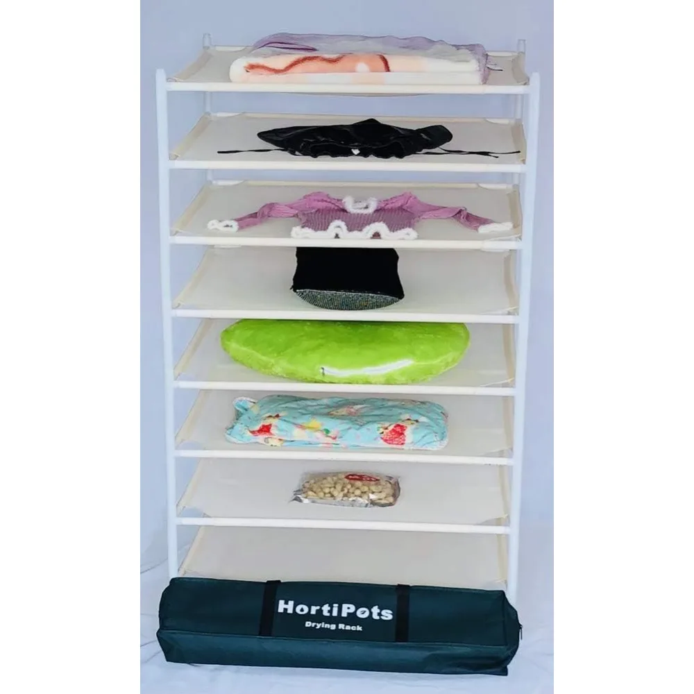 Rack de secagem quadrado de 8 camadas para lavanderia e cura de plantas, 28 x 28 polegadas