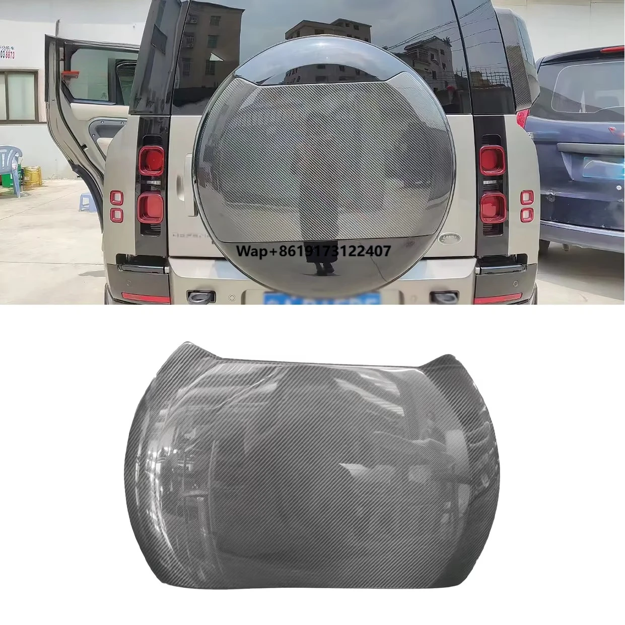 

High Quality Dry Carbon Fiber Rear Tire Cover Spare Wheel Cover for Defender Body Parts