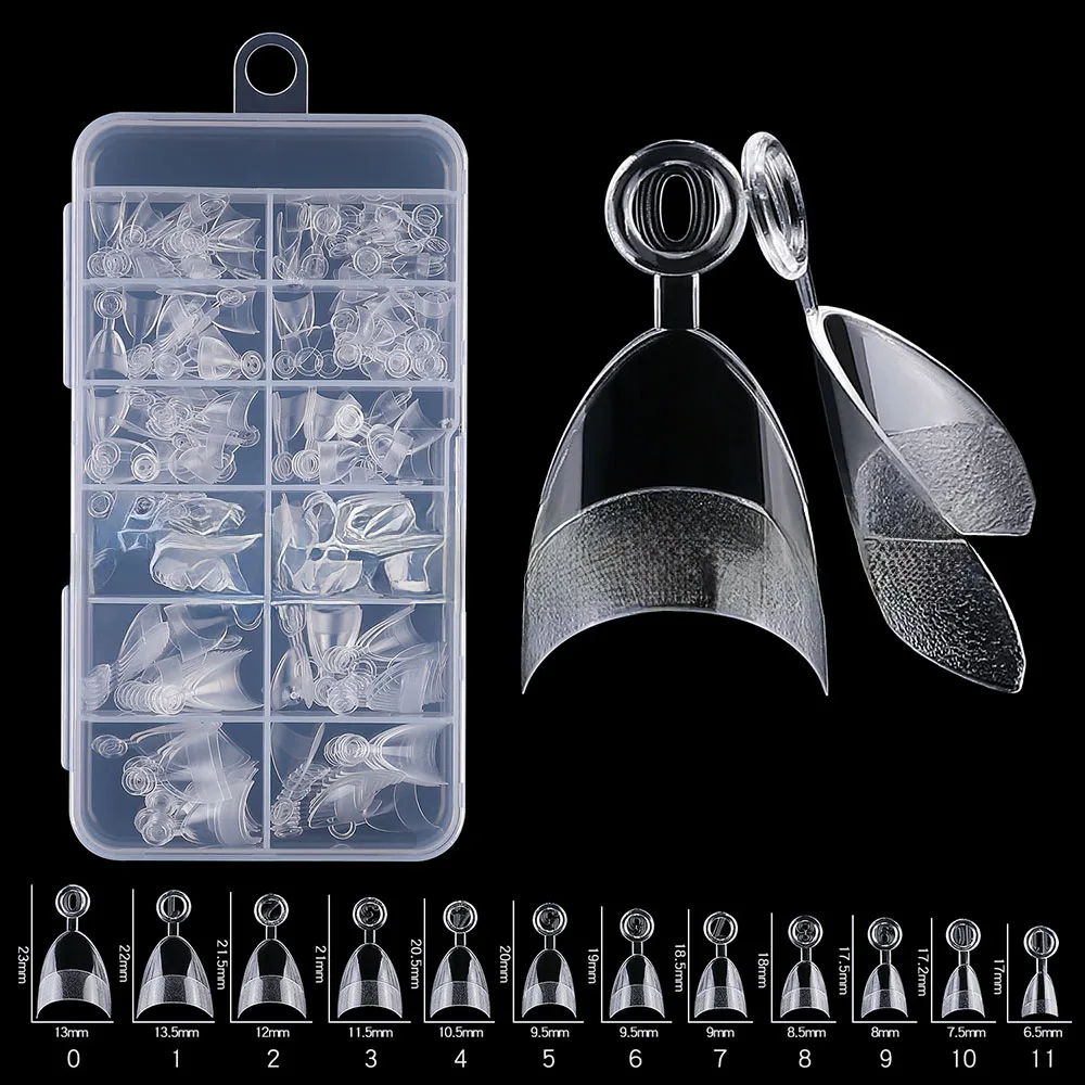 240 개/상자 소프트 젤 짧은 아몬드 네일 팁 하프 커버 프리 에칭 살롱 클리어 프레스 손톱 도구 매니큐어 확장 하프 매트