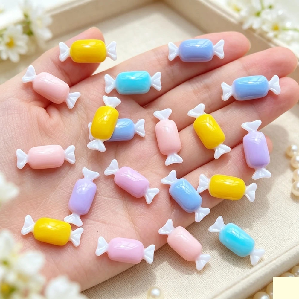 100Pcs Nail Art Accessories Resin Cute Mini Candy Fashion 3D Fingernail DIY Jewelry/Hairwear Making Decoration