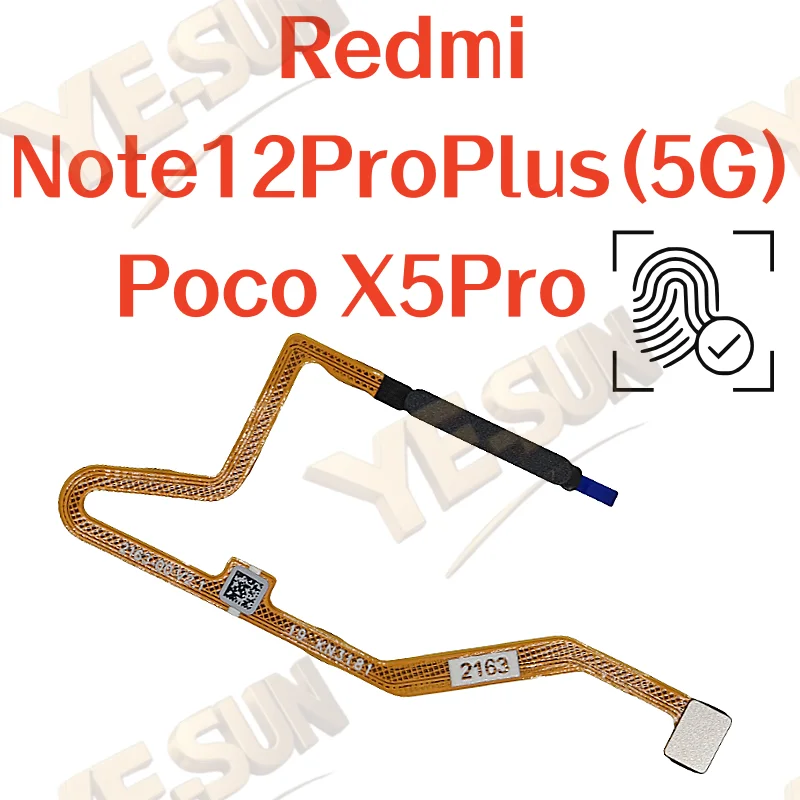 

For Xiaomi Redmi Note 12ProPlus(5G) / Poco X5Pro Fingerprint Sensor Home Return Key Menu Button With Side Power On Off Flex
