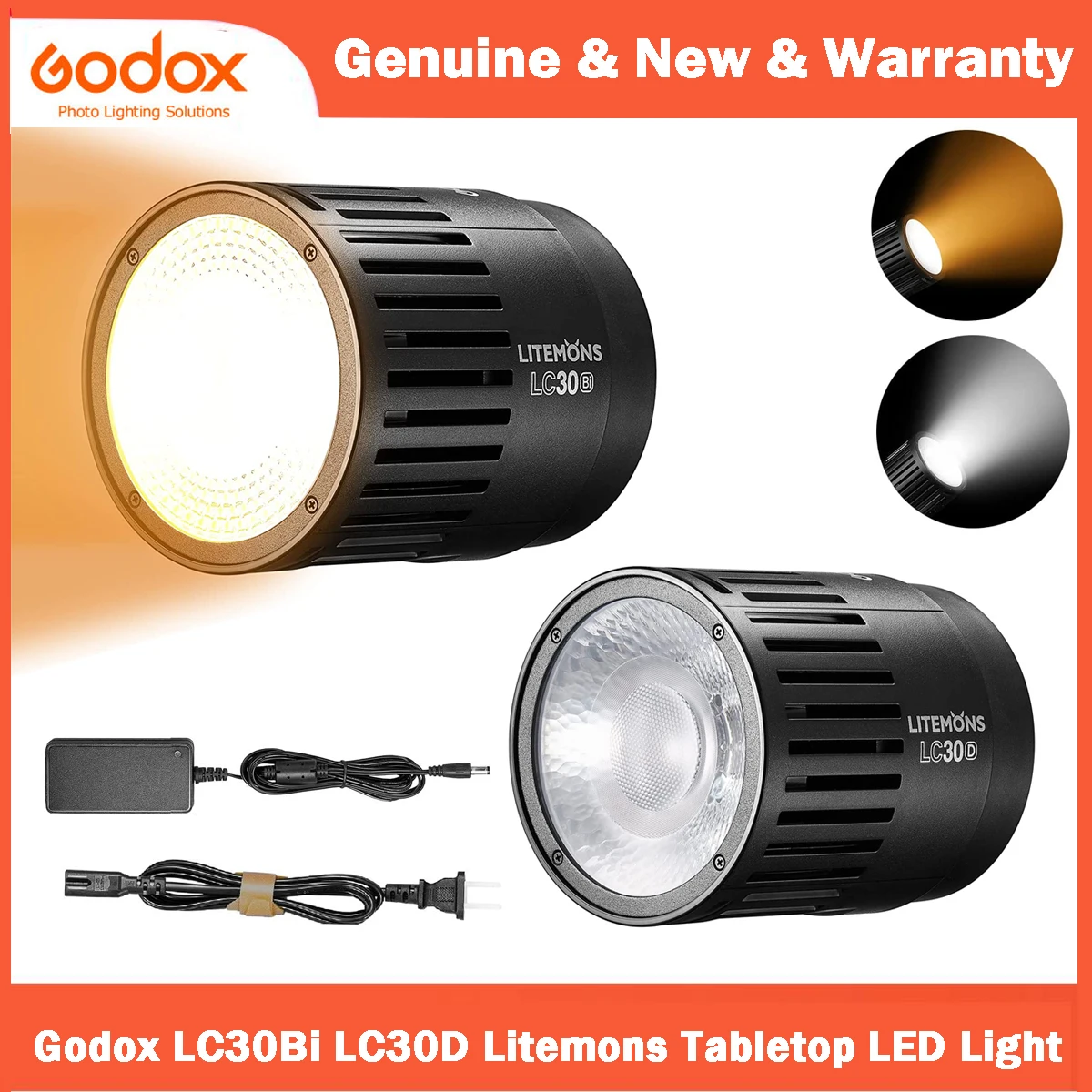 

Godox LC30Bi LC30D Litemons Tabletop LED Light with Holder & Power Cable for Live Streaming Product Photography Outdoor Shooting