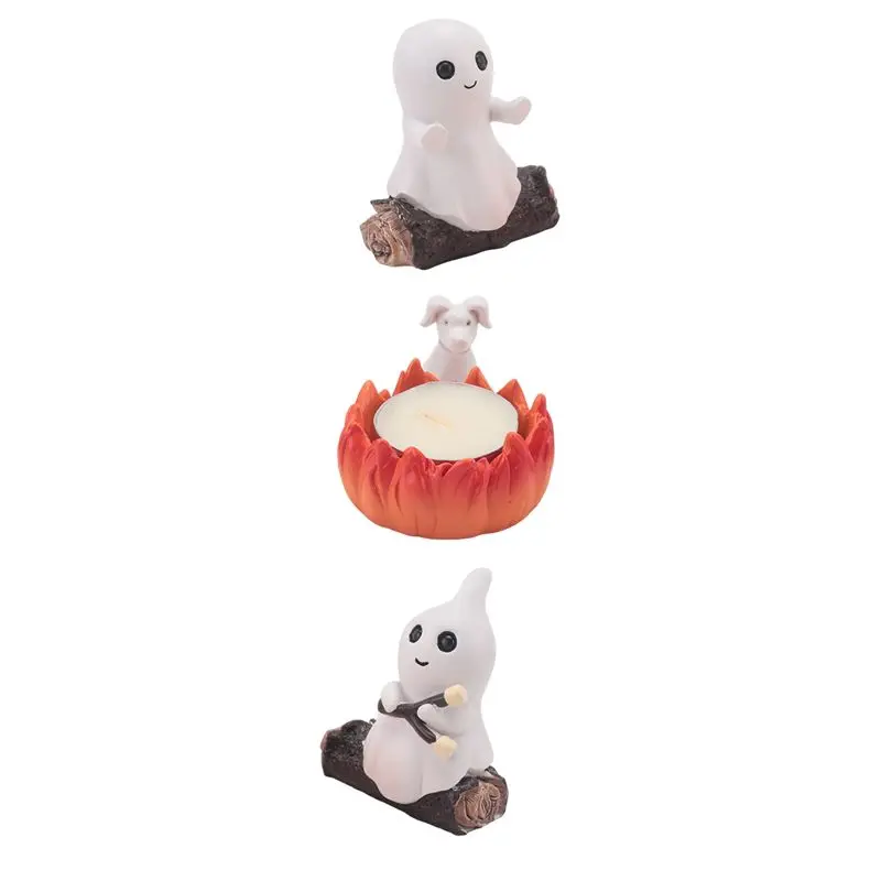 

A42T-Ghost Campfire Gathering Nightlight 3D Small Ghost Campfire Nightlight Cute Ghosts And Pet Companion For Home Mantel Or Des