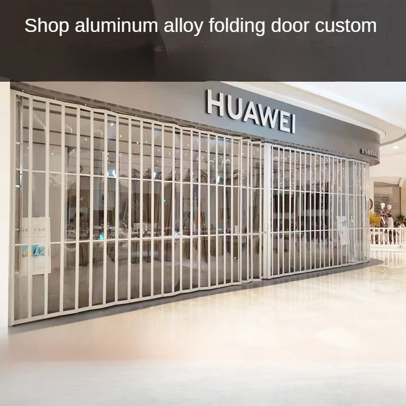 High-quality Clear Sliding Folding Aluminum Alloy Manual Push-pull Door for Store Shop Transparent Movable Partition Door