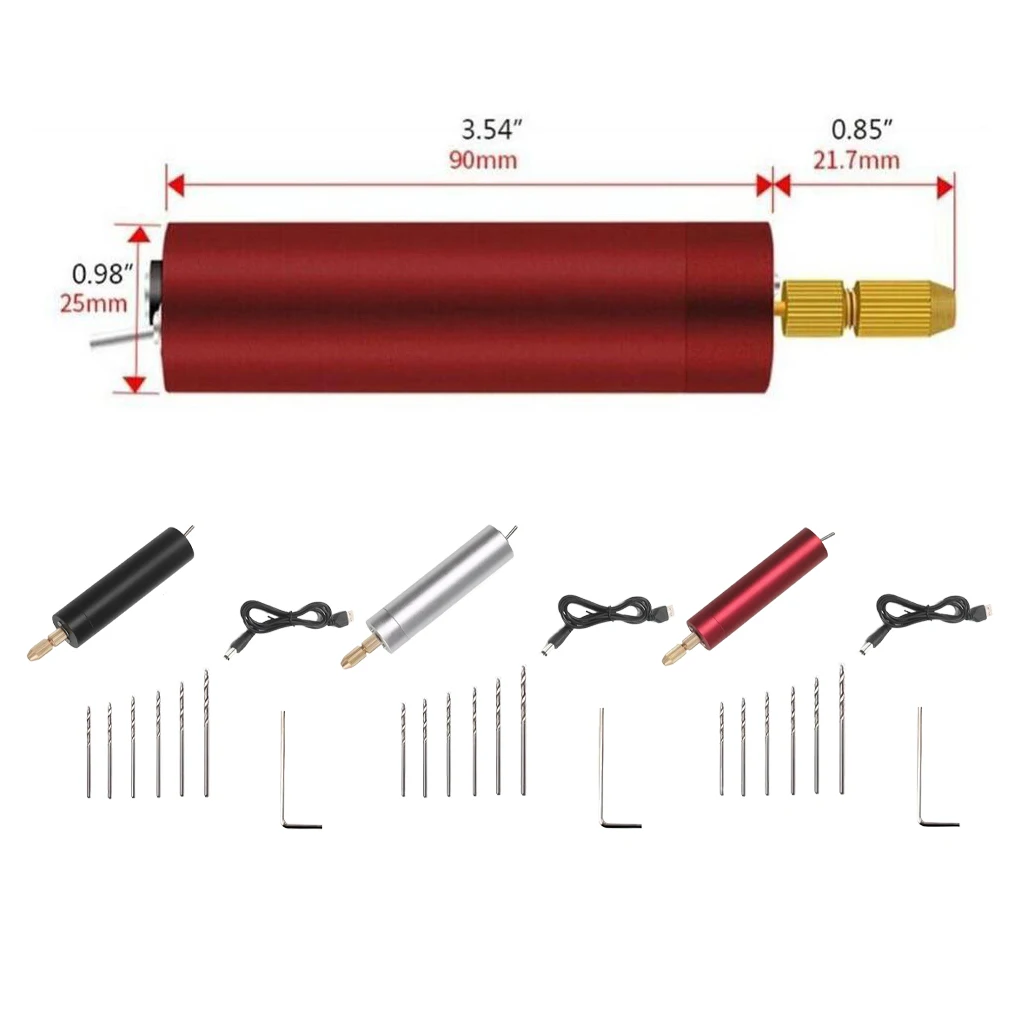 Portable USB  Drill Easy To Operate Small Size For Convenient Carrying 3.Easy To Operate Mini silver