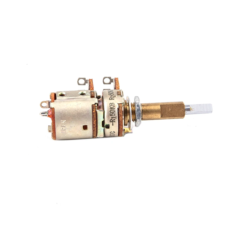 16-Typ-Doppelwellenpotentiometer mit Schalter A50K B50K Schaftlänge 30 mm