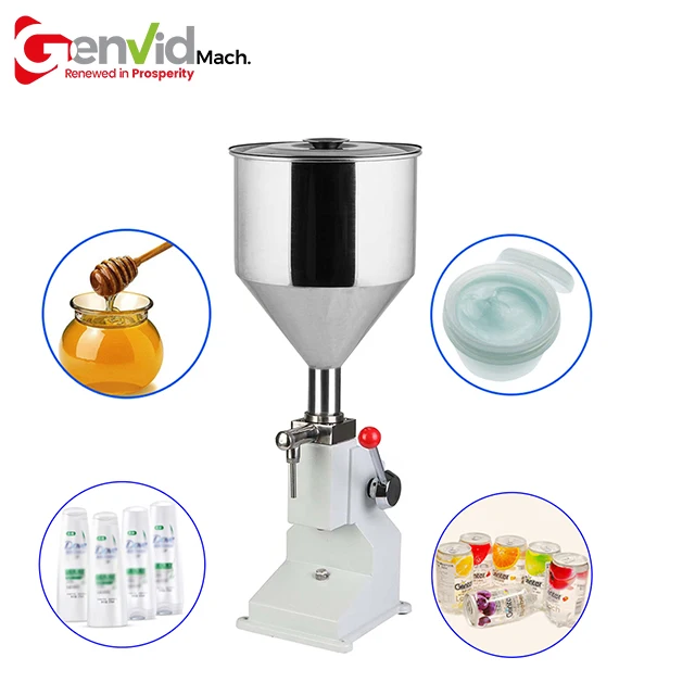 

5-50ml Stainless Steel Paste Filling Machine Water Juice Vinegar Cream Filler