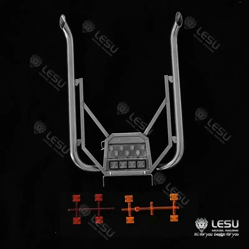 

Exhaust pipe LESU 1/14 truck Tamiya tractor truck model toy FH16 exhaust double chimney with lighting wire rack set through hole