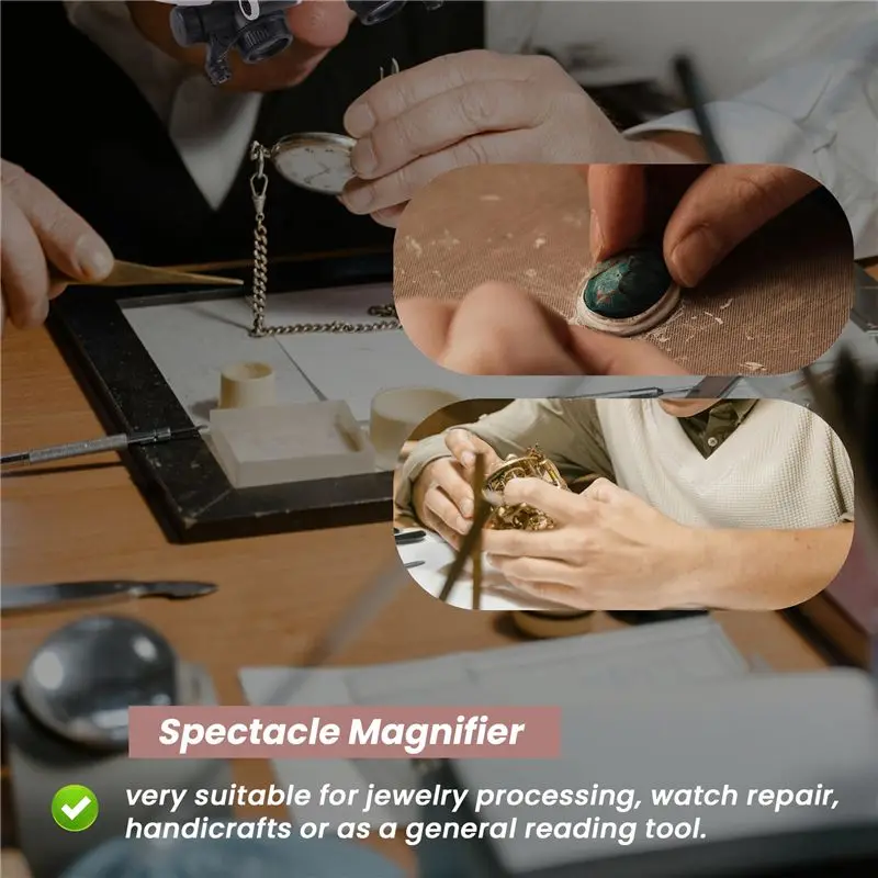 Y22A-9892H-1 Spectacle Magnifier Multifunctional Headband Magnifying Glasses With Light With 8X 15X 23X Lens