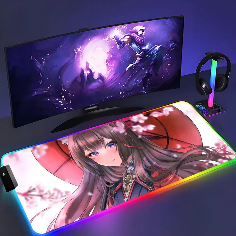 

amagi azur lane Mouse Pad XXL RGB Mouse Pad Kawaii Gaming Accessories Computer keyboard Large Led Desk Mat Backlight Mousepad