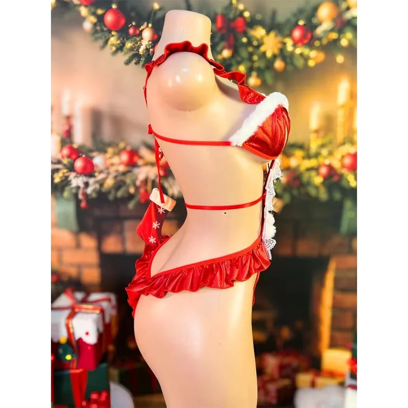 Christmas Lingerie Sexy Hot Erotic Underwear For Women Christmas Costume Lace Sexy Dress Babydoll Exotic Apparel Sleepwear view 3