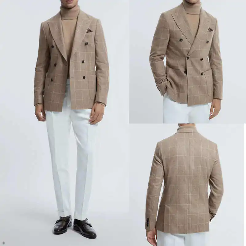 

Classic Style Men's Suit Two-Piece Double Breasted Men Wedding Suits Groom Coat With Trousers Business Casual Suit Customized