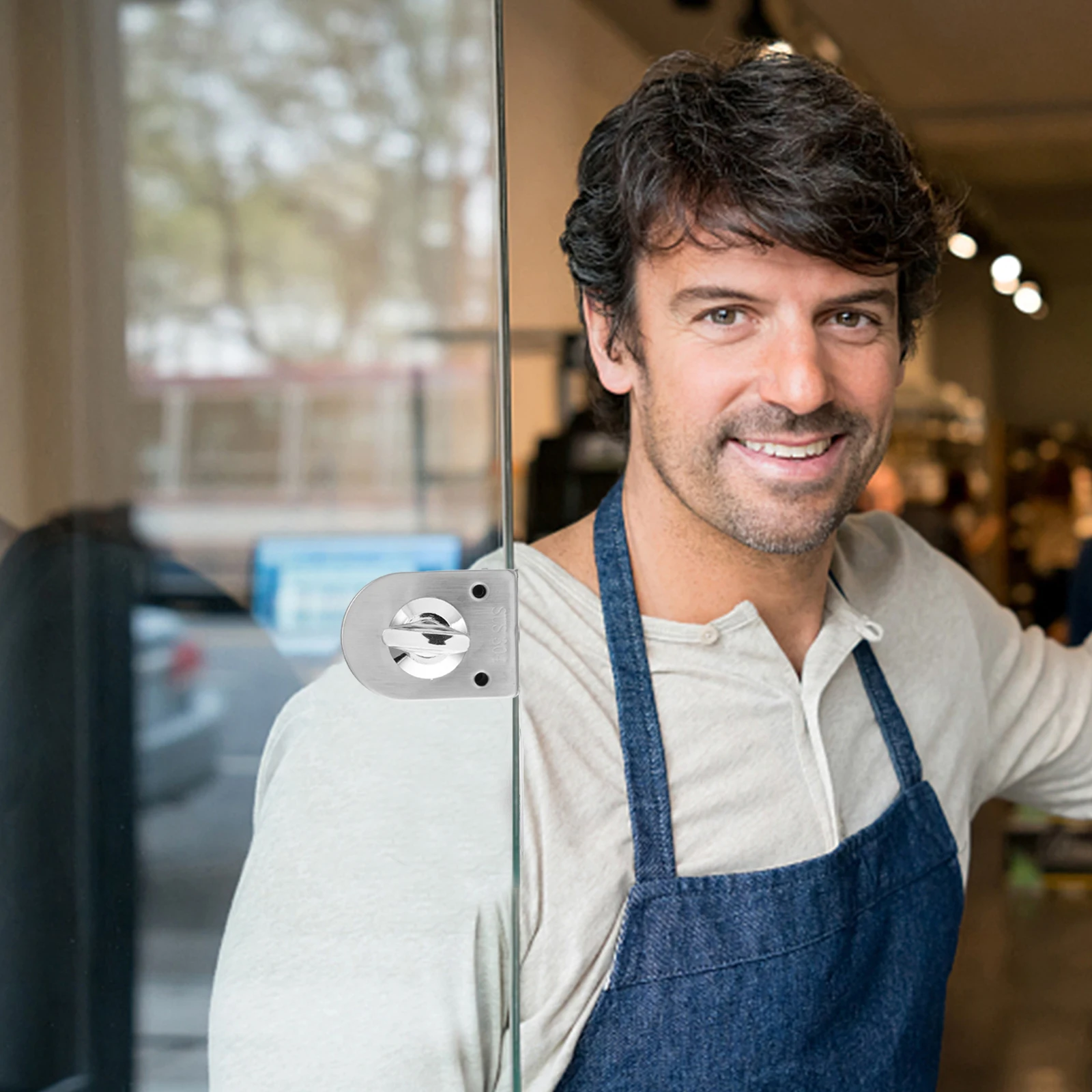 

1Set Modern Sliding Door Latch Stainless Steel Glass Door Lock Heavy Duty Security Zinc Alloy Bolt for Home Toilet