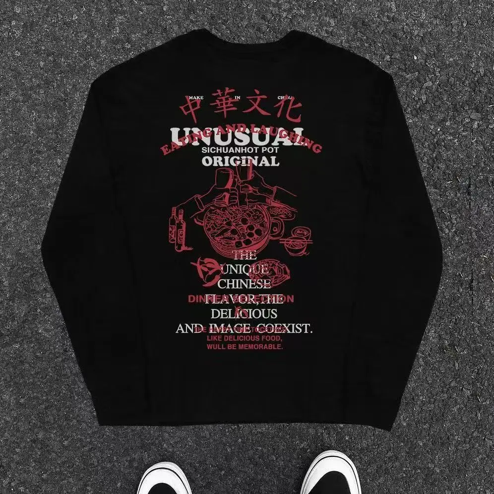 

Мужская одежда больших размеров, уличная одежда с буквенным принтом, осенний корейский топ в стиле хип-хоп с длинными рукавами Y2k, хлопковая футболка унисекс с графикой, гот