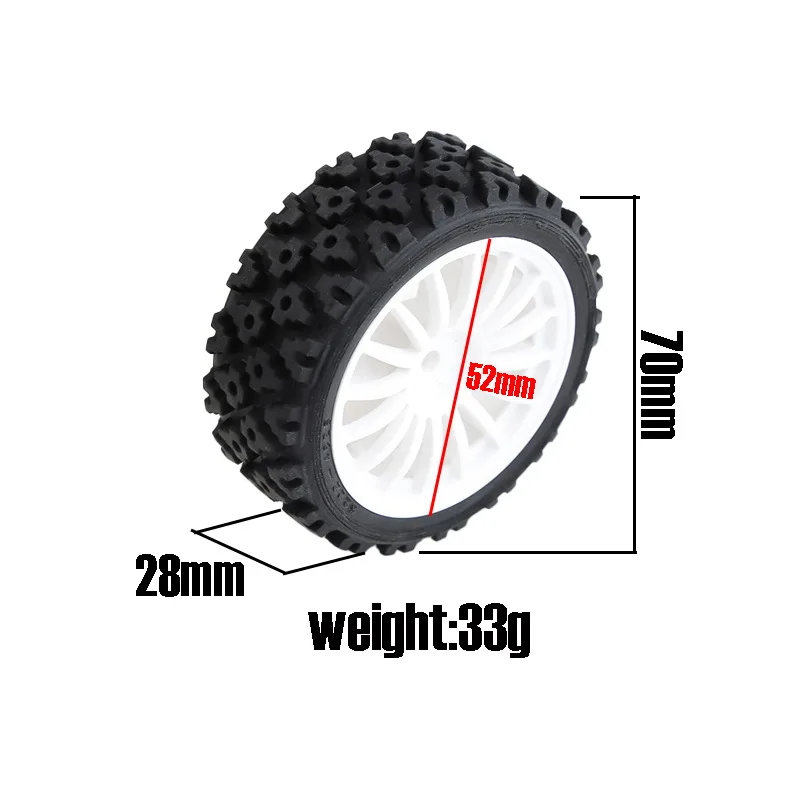 4pcs Flat Run Rally Universal Wheel Tires For Tamiya TT01/TT02/XV-01/XV02/HPI 1/10 RC Car Tires DIY Repair Accessories