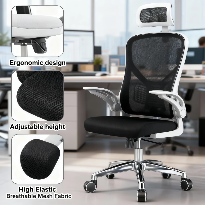

Ergonomic High Back Office Chair Mesh Adjustable Lumbar Support Swivel Rolling Computer Desk Chair Home Office Study Gaming