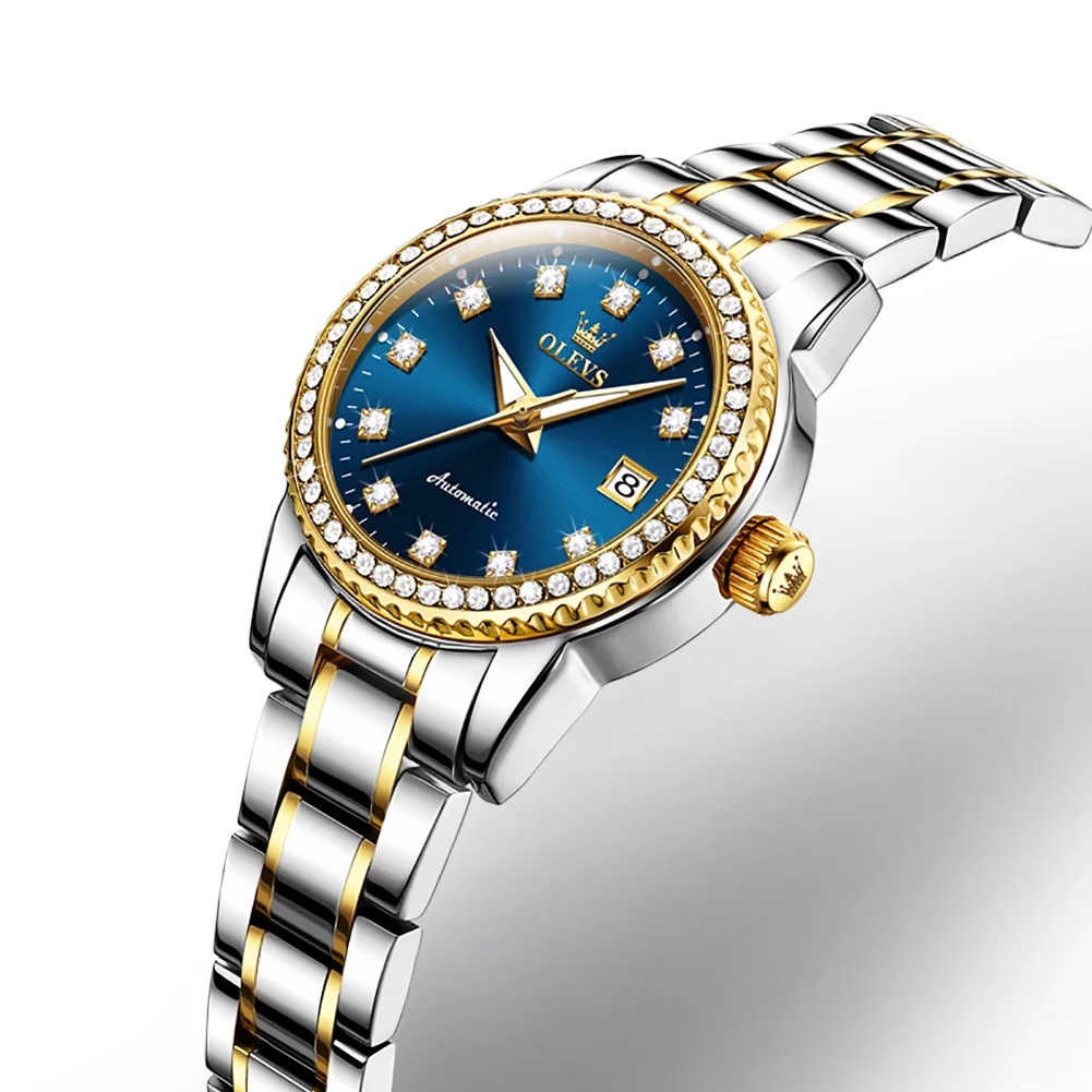 

New Luxury Design Women's Watch OLEVS Diamond Automatic Mechanical Women Wristwatch Montre Femme Relojes Mujer
