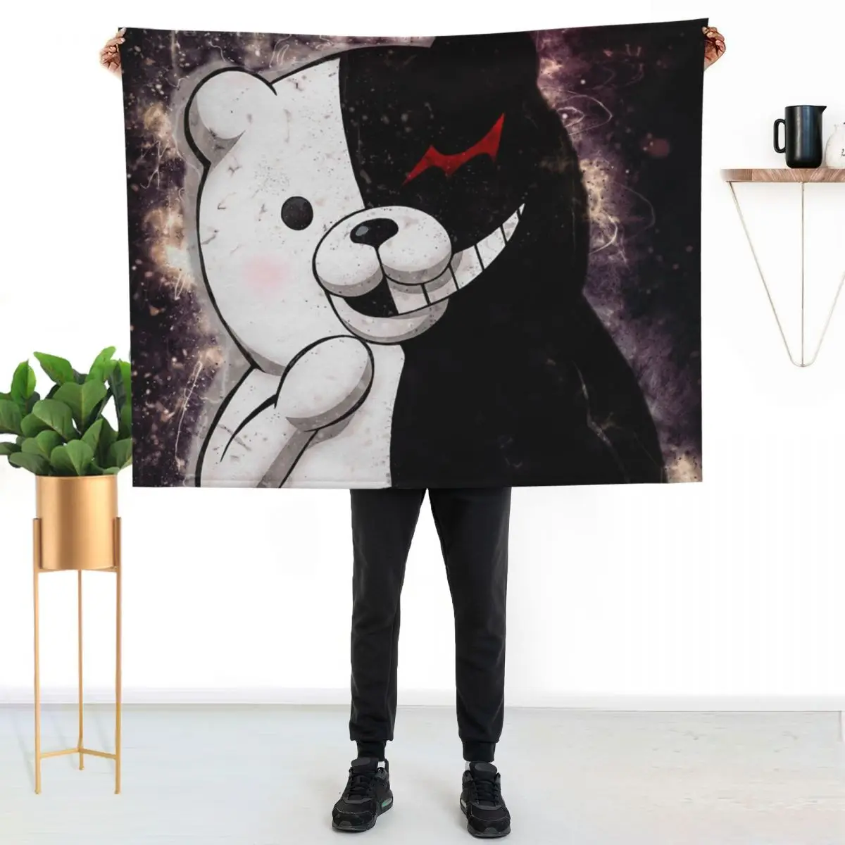 Danganronpa Monokuma Throw Blanket Cozy Throw Blanket Birthday Gift for Him Her