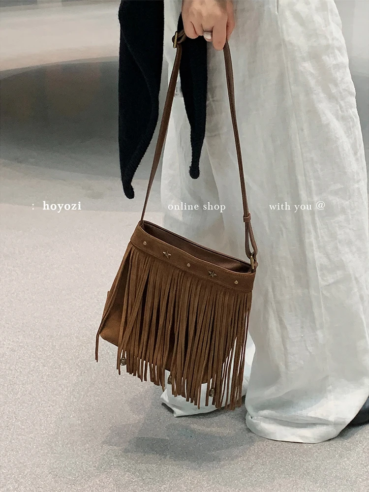 

2025 new tassel messenger mobile phone small bag