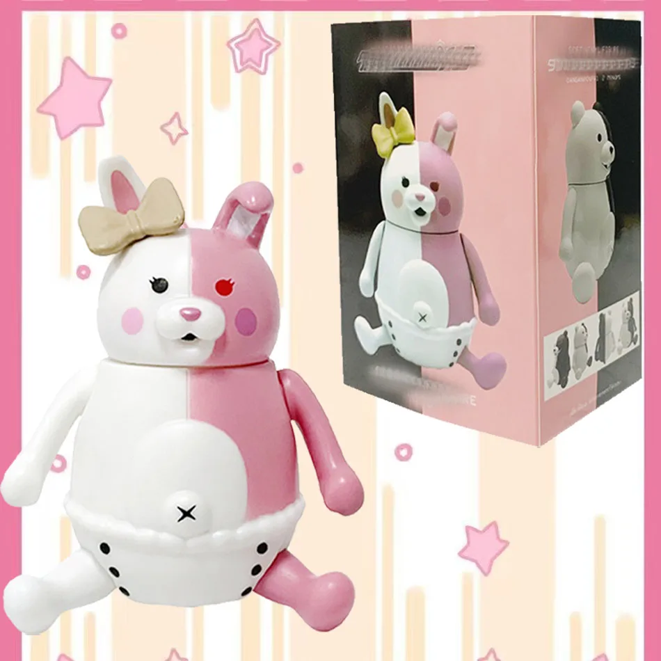 Winter 12cm Pink & White Bear Anime Action Figure PVC Model Toys Anime Christmas Gift for Boys Girls & Kids Collectible Toy