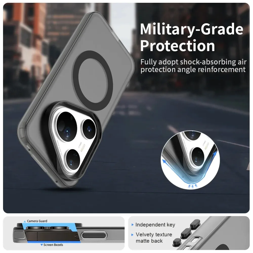 Transparent Candy Colorful Magsafe Magnetic Phone Case for Huawei Pura 80 70 Ultra Pro Mate 60 70 Pro +Nova 13 12 Protect Cover