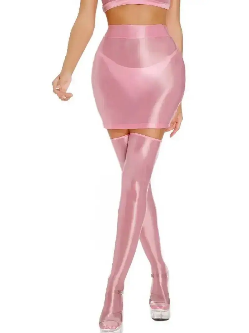 Glanzend Sexy Leuk Effen Kleur Casaul Pure Desire Stijl Korte Rok Geurvrij Nauwkeurige Maat Vormgeven Bandage Halve Rok Elegant 2VY2