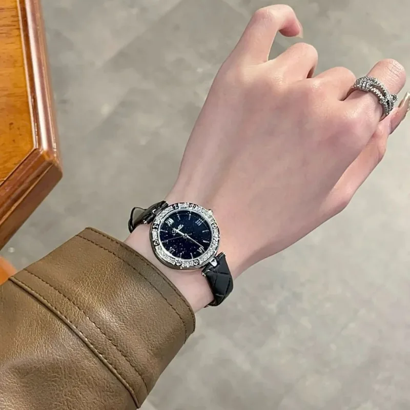 

New Swiss hollow automatic mechanical watch women's genuine niche light luxury waterproof advanced student quartz watch