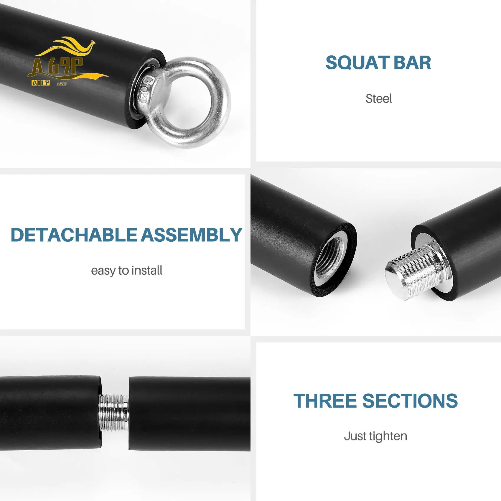 

A69P-Multifunction Adjustable LAT Pull Down Bar Cable Machine Attachment For Home Gym Bench Press Squat Workout