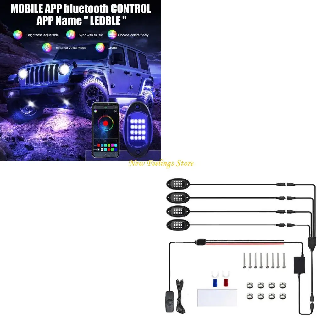 

Auto Lamp RGB Car Ambient Light APP Control Car LED Rock Lights
