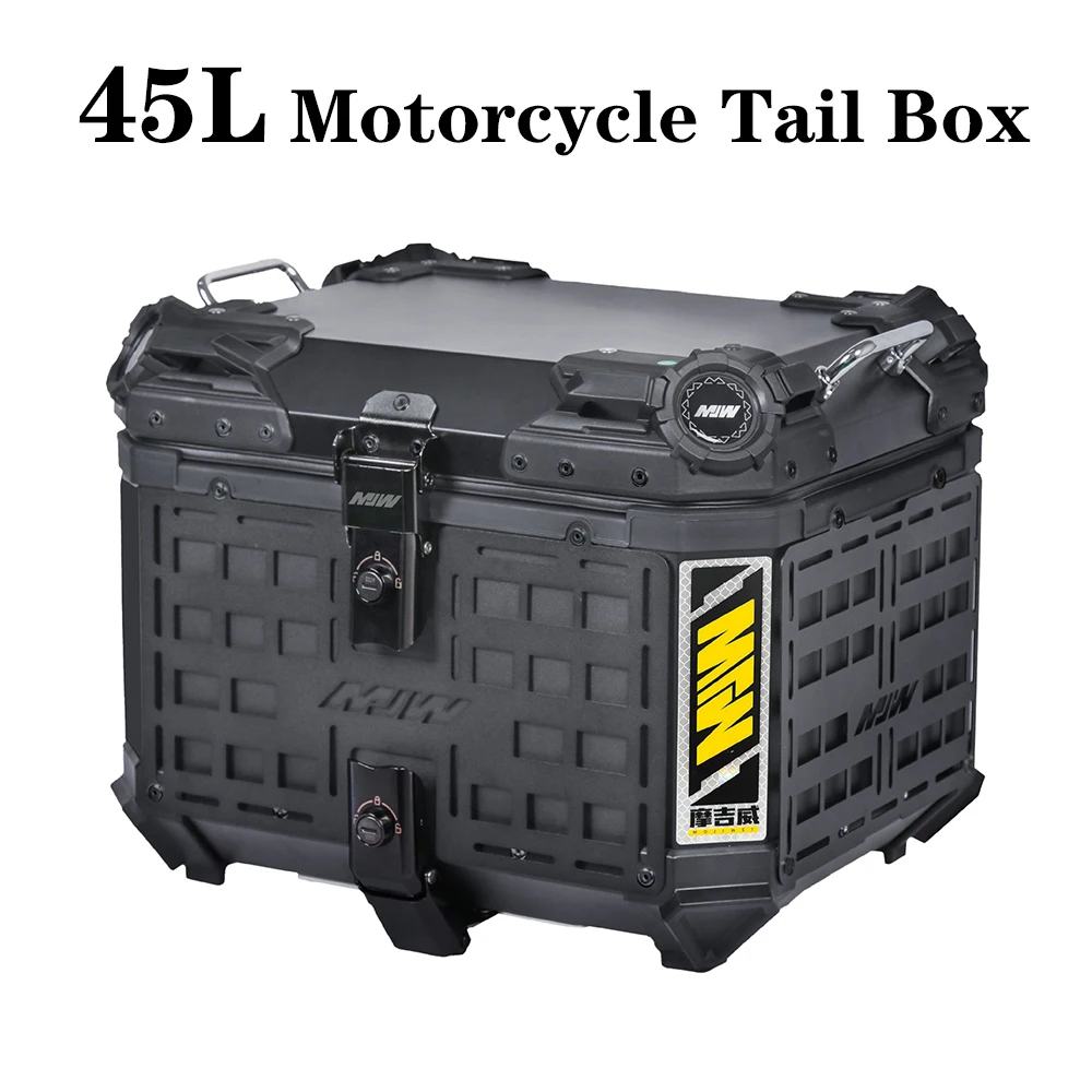 

45L 55L Motorcycle Trunk Rear Luggage Top Case Tool Box Storage Topcase Toolbox Tail Travel Topbox Aluminum Waterproof Universal