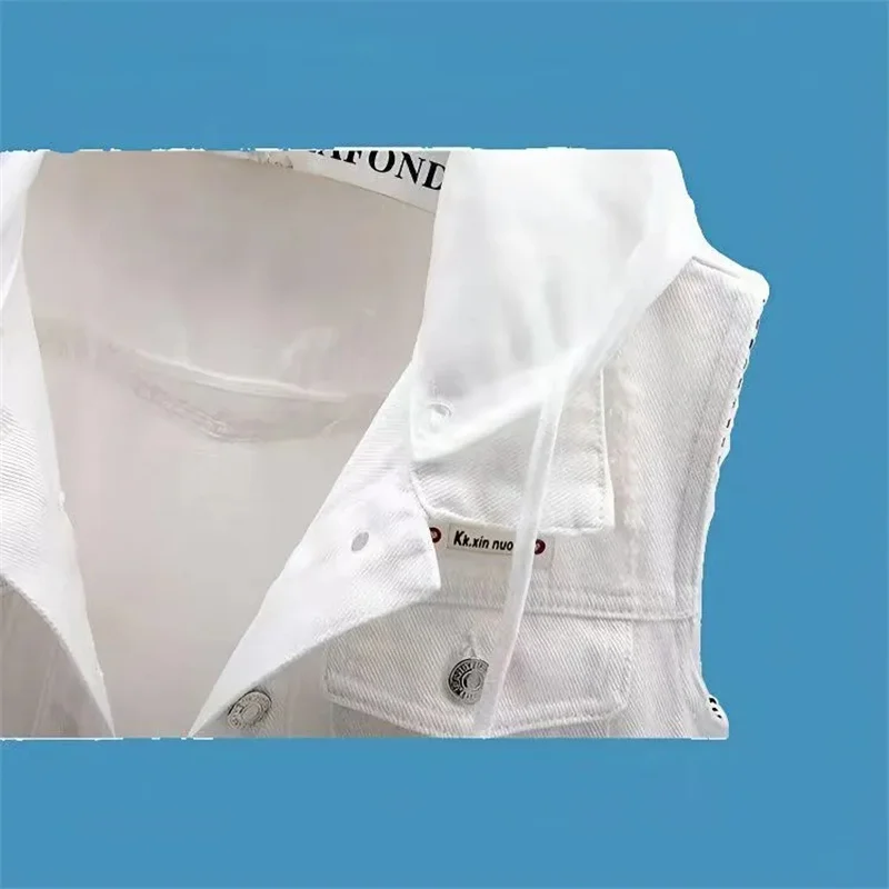 2025 Female Hooded Large Size 5XL Jeans Vest Jacket Spring Summer Women New Denim Sleeveless Coat Korean Lady Cowboy Waistcoat