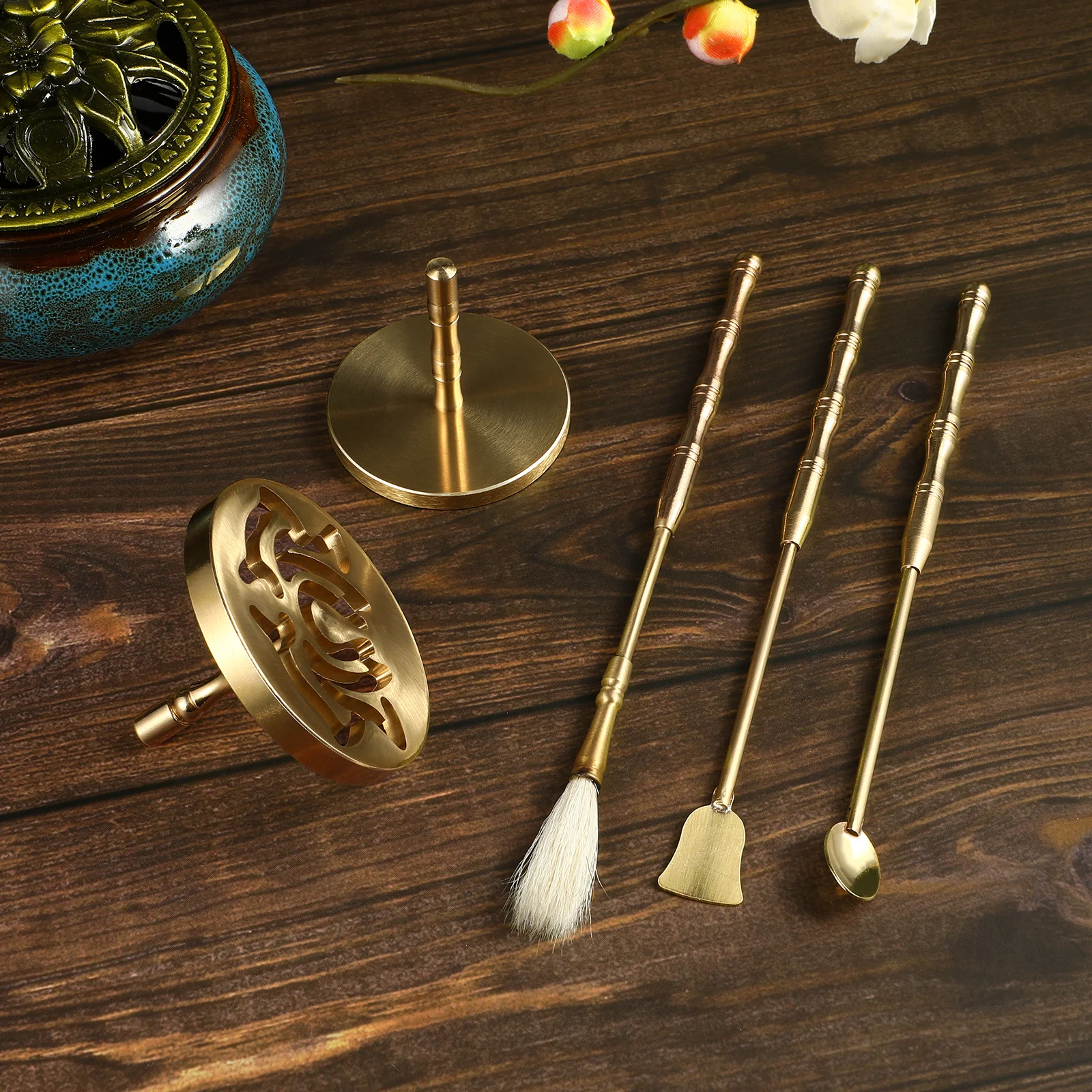 

5 Pcs Incense Tool Set Burner Sahumios Insence Sticks Cans of Aromatic Oil Mold Tools Aromatherapy Kit Spoon
