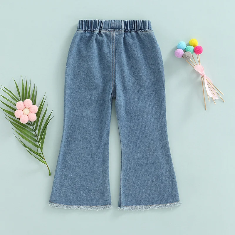 Girls Jeans Long Trousers Kids Pants Cotton 2024 Thread Spring Autumn Baby's Teenagers Sport High Quality Children's Clothing