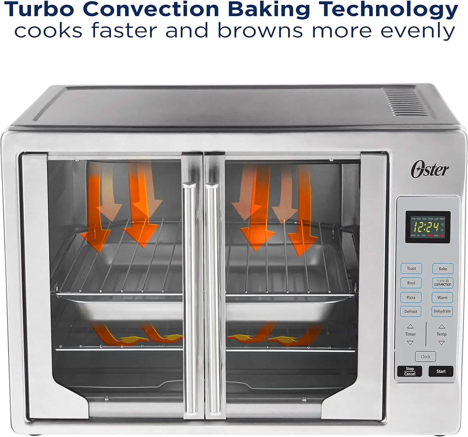 Oster Convection Oven, 8-in-1 Countertop Toaster  XL Fits 2 16