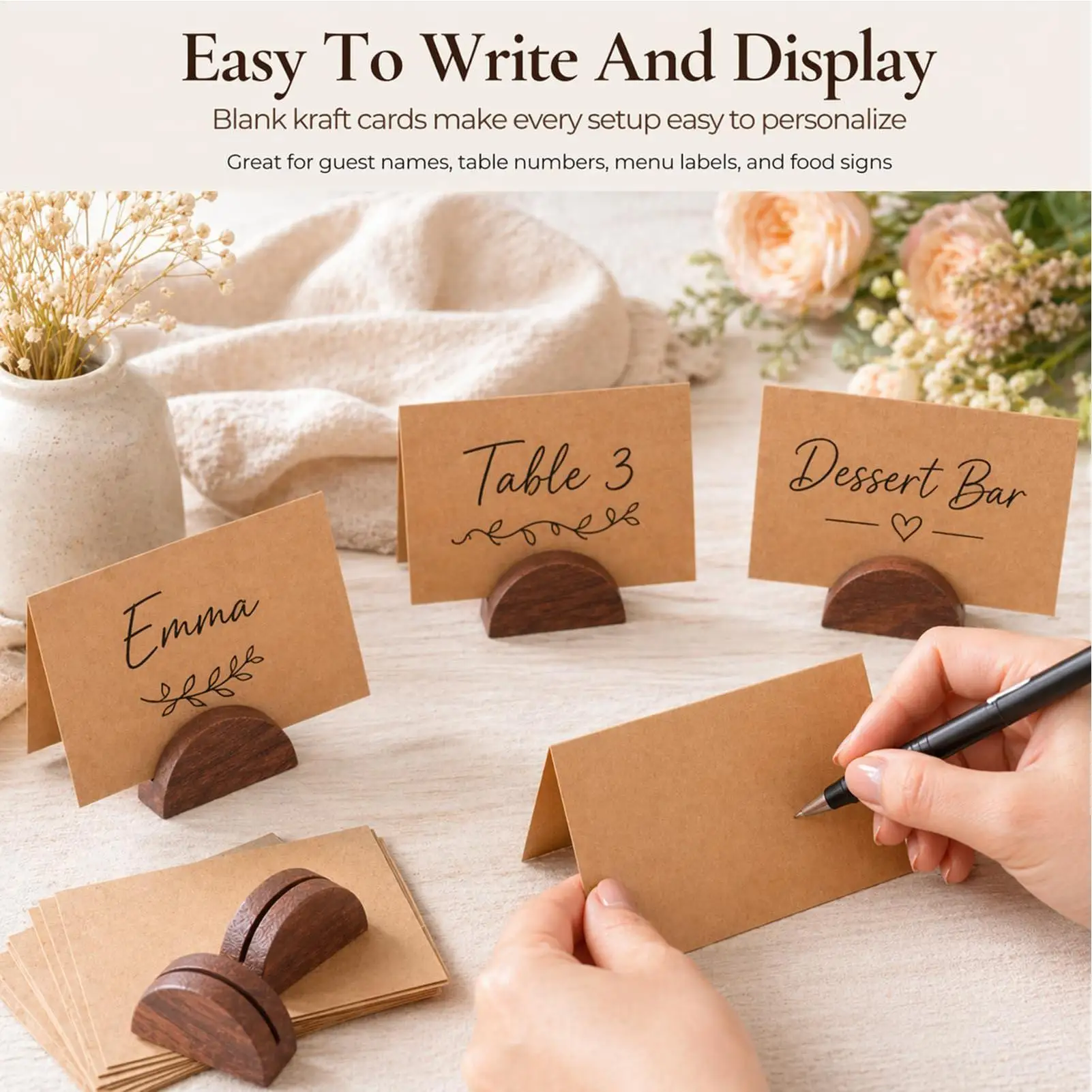 Wood Table Number Holders Semicircular Design Rustic Display Stand Table Number Holders Wood For Photo Cafe Home Wedding