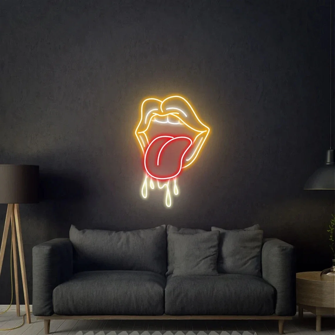 Tongue Neon Sign Sexy Tongue Dripping Neon Sign Custom Neon Sign  Enseigne Lumineuse Bar  Party Decoration  Gaming Room