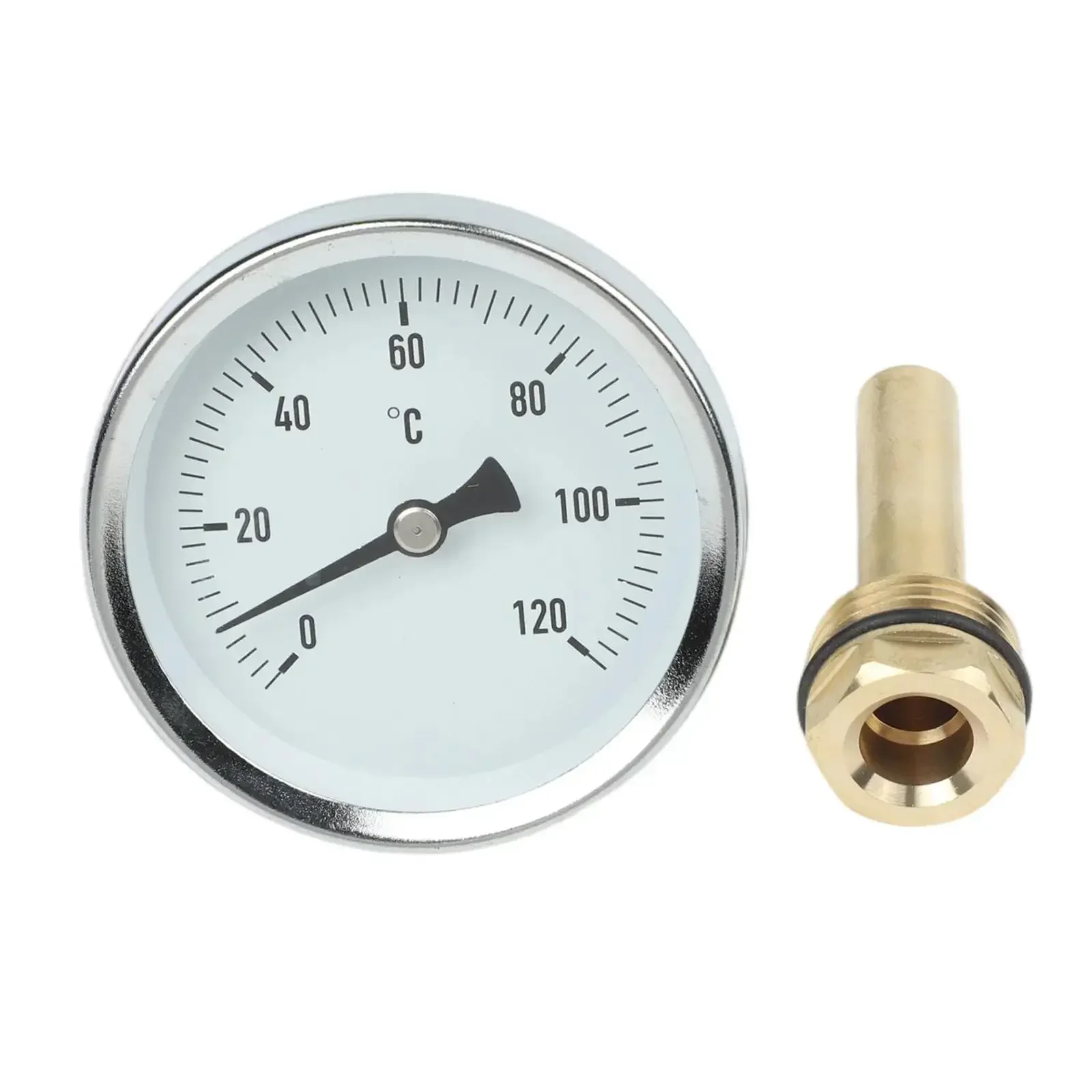 Indoor Heating Water Temperature Meter Thermometer With Brass Sleeve Silver Gold 8*50mm Thermometer Rod Easy Reading