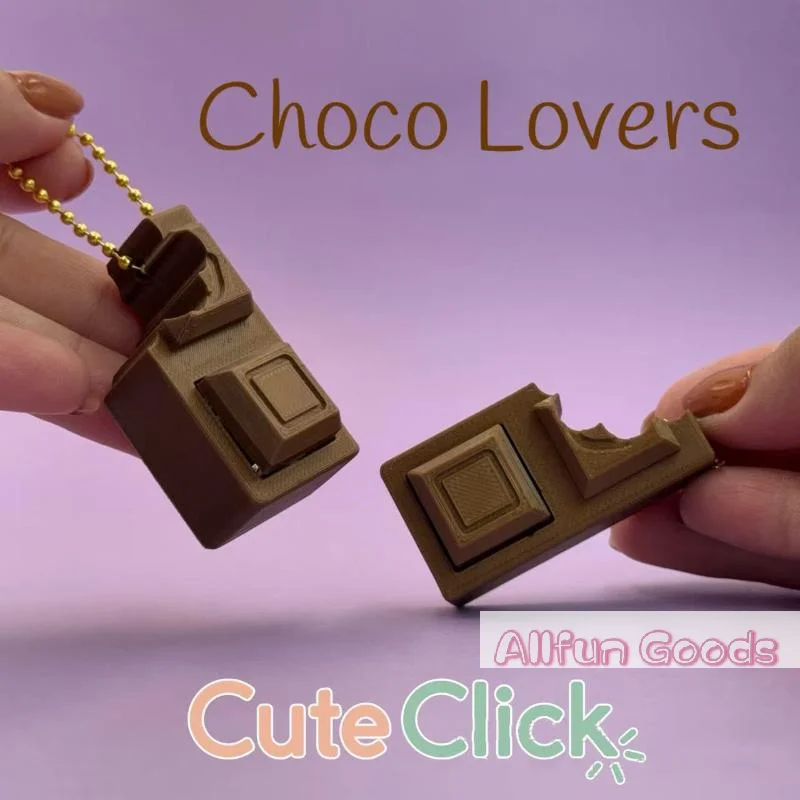 3D Simulated Chocolate Keyboard Fidget Toy, Keyboard Fidget Keychain Keyboard Decompression Finger Clicker Toys Stress Relief
