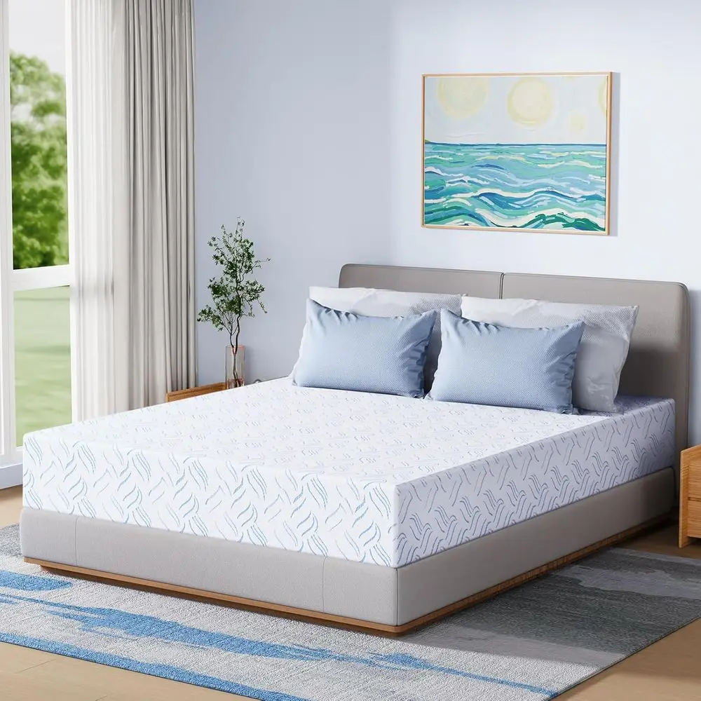 12 Inch Gel Memory Foam Mattress, Bed-in-a-Box, Hypoallergenic, Cool Sleep Support, USA Made, White (75x54x12)
